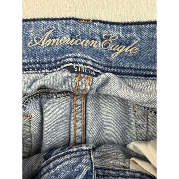 American Eagle Jeans Size 8 Xlong  Slim Boot Stretch Denim Light Wash - Picture 4 of 9
